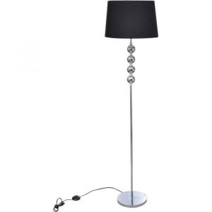 Lampadaire Lampe sur Pied pour salon et salle &agrave; manger avec support haut D&eacute;coration &agrave; 4 boules Noir