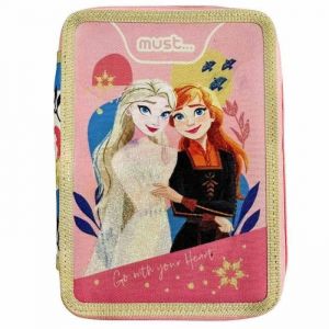 Trousse garnie - Reine des neiges - Heart - 21 CM - 2 compartiments - Multicolore