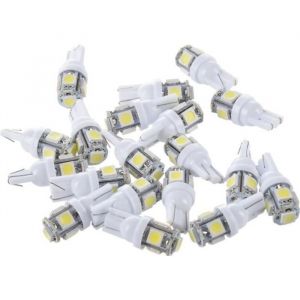 SODIAL(R) 20 pcs. T10 194 168 W5W 5 5050 SMD LED Ampoule Xenon Blanc Auto Feu arriere