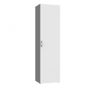 Armoire meuble de rangement avec 6 tablettes coloris blanc - longueur 50 x hauteur 185 x profondeur 40 cm