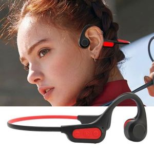 LAN Oreillette Bluetooth &agrave; conduction osseuse Annulation du bruit Rechargeable IP56 Imperm&eacute;able St&eacute;r&eacute;o Casque de sport sans fil
