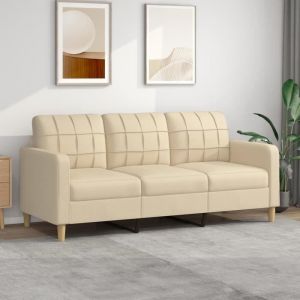 Canapé scandinave de relaxation MVS - Canapé à 3 places Crème 180 cm Tissu288 Kg