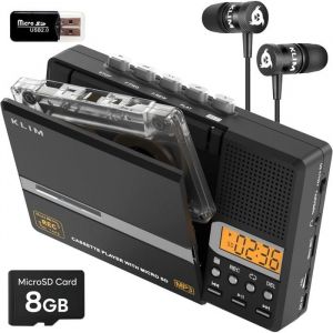 K10 Lecteur Cassette Audio & Enregistreur Baladeur Cassette & Convertisseur En Mp3 + Micro & Haut-Parleur Int&eacute;gr&eacute;s + Transfert Us