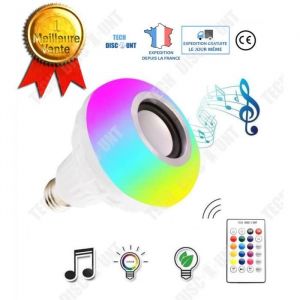 Ampoule Haut-parleur E27 - Connectée - LED - Bluetooth - Changement de couleur - 800lm