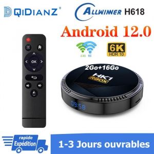 Android TV Box HK1 RBOX Boitier iptv WiFi6 BT5.0 H618 Support 6K 4K Quad Core Cortex A53 G31 Boitier multimédia Set Top Box 2Go 16Go