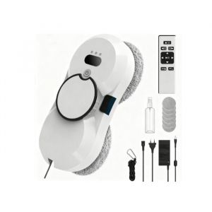 Robot Nettoyeur Vitre 5600Pa Robot Laveur de Vitre Automatique Syst&egrave;me de S&eacute;curit&eacute; Navigation Intelligente avec 10 Chiffons