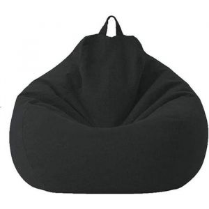 AMOUNE Housse de Pouf Poire Sans Remplissage Canap&eacute; Pouf dint&eacute;rieur/ext&eacute;rieur pour adultes et enfants - 80x90cm - Noir