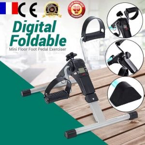 V&eacute;lo dAppartement &agrave; P&eacute;dale Pliable AGM - Cardio Digital Fitness GYM avec &Eacute;cran LCD - Mixte - Argent+Noir