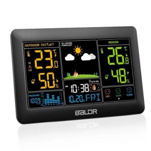 Station M&eacute;t&eacute;o Radio-Pilot&eacute;e Avec Capteur Ext&eacute;rieur DcfGrand &Eacute;cran Couleur Avec Temp&eacute;rature/Humidit&eacute; Int&eacute;rieure Et Ext&eacute;rieure&Eacute;cla