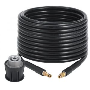 Tuyau Nettoyeur Haute Pression 15M, Tuyau Déboucheur Canalisation Flexible Kärcher K2 K3 K4 K5 K6 K7, Connecteur Rapide M22 inclus