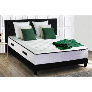 CONFORT DESIGN VENDÔME Pack Complet 160x200cm Matelas + Sommier + Couette + 2 oreillers - 792 Ressorts - 7 zones - 30 cm - Ferme