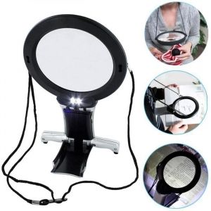 Loupe de Lecture Main Libre Lampe Loupe LED pour Broderie Couture