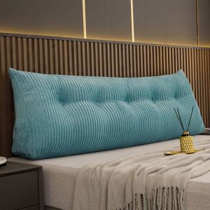 Coussin Triangulaire pour T&ecirc;te de Lit180cm Conception ErgonomiqueVelours doux Oreiller de Lecture Cale DorsaleVert