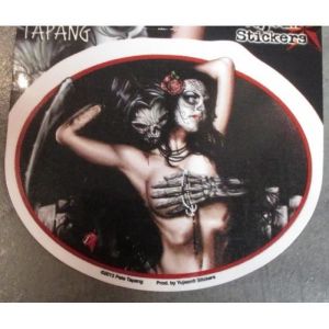sticker pin up muerte et la mort derriere elle autocollant
