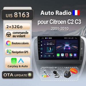 litillbuly autoradio 2Go 32Go WIFI pour Citroen C2 C3 2001-2010 accessoire autoradio android voiture carplay GPS
