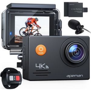 Cam&eacute;ra Sport Action - APEMAN - 4K WiFi 20MP - Cam&eacute;ra sous-Marine &Eacute;tanche 40M - T&eacute;l&eacute;commande Stabilisation Ralenti en Acc&eacute;l&eacute;r&eacute;