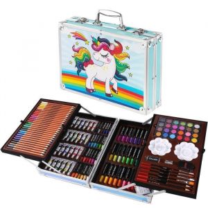 145 Set de Dessin Enfant - Malette Dessin EnfantBo&icirc;te en Aluminium de et Kit de DessinArt SetMallette de Coloriage