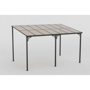 Pergola Jardin Extérieur - RELAX4LIFE - 4X3M - Toit Incliné en Polycarbonate Imperméable - Cadre en Métal - Tonnelle Jardin - Noir