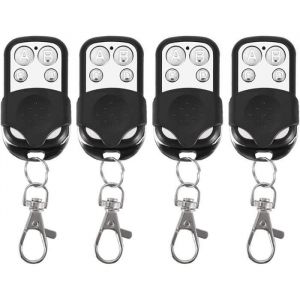 4pcs Télécommande Universel Clonage Portail Electrique Garage Ouvre-Porte Fob 433mhz Remplacement Porte Clé