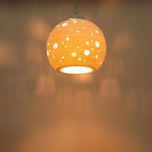 iDEGU Moderne Lustre Suspension Lampe Luminaire en Céramique Abat-jour Design Planète Plafonnier Vintage pour Salon Chambre