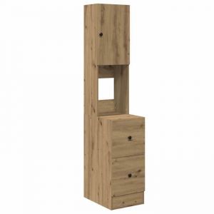 &ldquo;Winter SaleTOP Placard suisine Marron - Armoire de cuisine avec porte ch&ecirc;ne artisanal Bois ding&eacute;nierie PRO31851