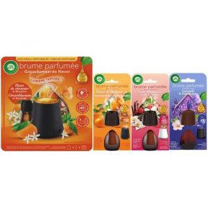 Diffuseur lumineux Fleur de Citronnier 20ml + 3 Recharges: Fleur de Citronnier + Vanille et Framboise + Lavande et Eucalyptus