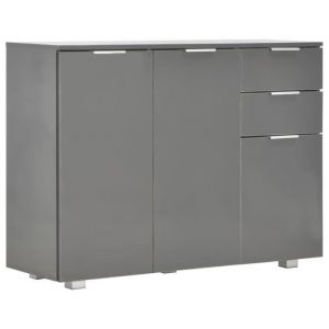 Economique 29320 Bahut De Cuisine Magic - Buffet Armoire de cuisine Gris brillant 107 x 35 x 76 cm