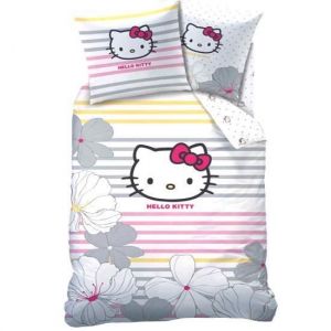 Parure de lit enfant - Hello Kitty - Vanina - 140x200 cm - Coton - Lavable à 60°