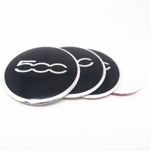 Lot de 4 cache-moyeux de roue 60 mm pour FIAT 500 accessoires de voiture couvercle de moyeu badge emblème autocollants ~6646