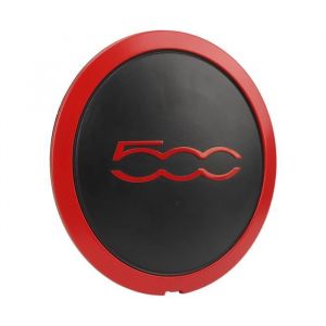 Couvercle du centre du moyeu - Shipenophy - Enjoliveurs de roues chrom&eacute;s - Applicable &agrave; la FIAT 500 Cercle Rouge Lettre Rouge