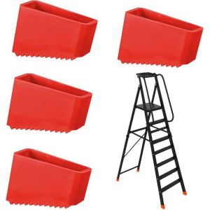 Embout Escabeau4Pcs Couvre Pieds D&eacute;chelle Universels Patin Echelle de Remplacement Pied Escabeau Pour S&eacute;curit&eacute; et Stabilit&eacute;