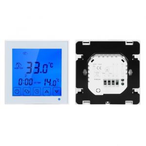 Thermostat pour plancher chauffant - SURENHAP - LCD smart - Blanc - PC+ABS - Contr&ocirc;le pr&eacute;cis de la temp&eacute;rature