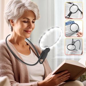 Loupe Eclairante De Lecture 51 Pouces Loupe 5X Avec Support De Lecture Grande Loupe Pour Personnes Âgées Loupe Sur Pied Idé