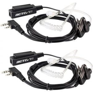 Retevis Oreillette Talkie Walkie 2 Pin Tube Acoustique Casque MIC PTT Écouteur RT24 RT27 Baofeng BF-88E BF-888S Kenwood HYT WOUXUN