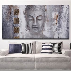 Grande taille de Bouddha Zen - Tableau mural sur toile - Peinture à lhuile Pour salon Décoration de la maison Sans cadre60x180cm