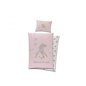 Parure de lit - DISNEY - Bambi - Housse de couette r&eacute;versible - 100% coton - Rose