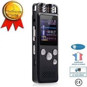 TD® Enregistreur vocal numérique réduction bruit dictaphone intelligent micro haut-parleur intégré USB rechargeable