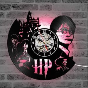 Horloge Murale de Disque Vinyle Harry Potter Veilleuse Lumineuse LED 12 Pouces Horloge Disque Vinyle Meilleure Décoration de [681]