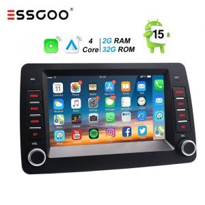 Autoradio Android 15 2Go+32Go pour Fiat Panda 2003-2012 7 &Eacute;cran Tactile avec GPS Carplay Android Auto Bluetoot ESSGOO