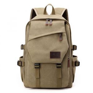 Sac à Dos Toile Vintage Multifunctional Homme Femme Grande Capacité - Kaki - INSFITY - 30x13x48 cm - 07 kg
