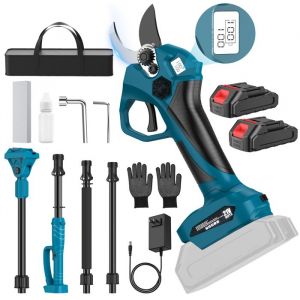 S&eacute;cateur &eacute;lectrique sans fil perche &agrave; 4 sections + affichage num&eacute;rique 55 - adapt&eacute; au jardin-bd