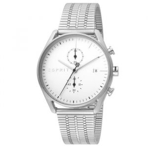 Montre esprit pour homme bracelet acier argenté ronde avec date ES1G098M0055