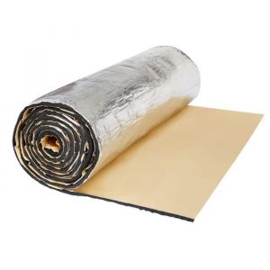 Tapis dIsolation Thermique et Sonique + Feuille dAluminium 100cm x 500cm x 7mm Isolant Thermique Phonique Voiture Coffre Sol Porte