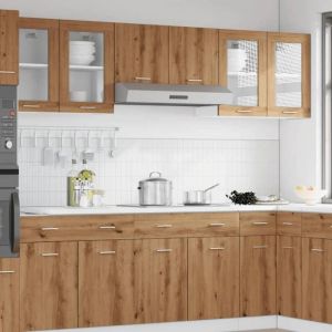 RemiseArmoire de rangement suspendue Pour cuisine - Meuble haut/ Armoire vitrée suspendue Lyon chêne artisanal 40 x 31 x 60 cm