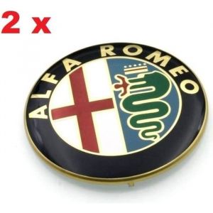 2x Insigne LOGO 74mm pour ALFA ROMEO 147 156 159 RÉGLAGE MUTUEL GIULIETTE GT