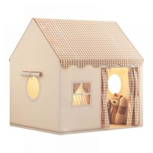 Tente de Jeu Beige Cabane Enfant  Tente Enfant Interieur  Maison Exterieur Ch&acirc;teau de Princesse Tente pour 2 &agrave; 13 Ans