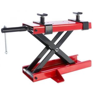 AREBOS Cric de Moto 500 kg Pont Élévateur pour Motos Plate-Forme Élévatrice Bloc de Montage  Régable de 95-375 mm Rouge - Noir