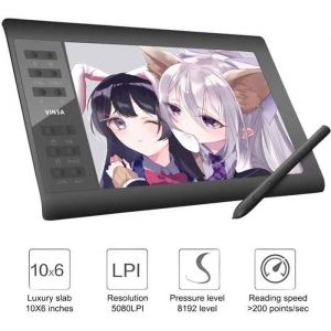 Tablette graphique 10X6 pouces 8192 Tablette de dessin numérique horizontal La tablette PC prend en charge les téléphones Android