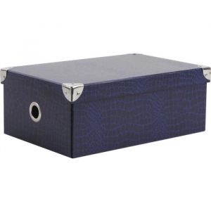 Boite de rangement en carton pliable bleu - AUBRY GASPARD - Boite de rangement - Carton - 32 x 21 x 12 cm