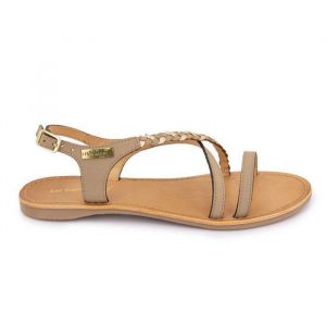Sandales Femme - LES TROPEZIENNES - Hanano - Cuir - Taupe / Gold - Boucle de serrage